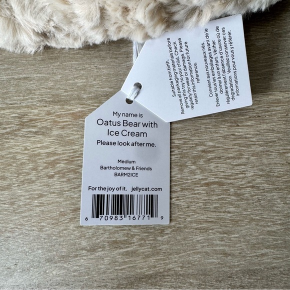 Jellycat Oatus Bear w/ Ice Cream NYC Exclusive NWT! Rare and HTF! - Picture 3 of 3